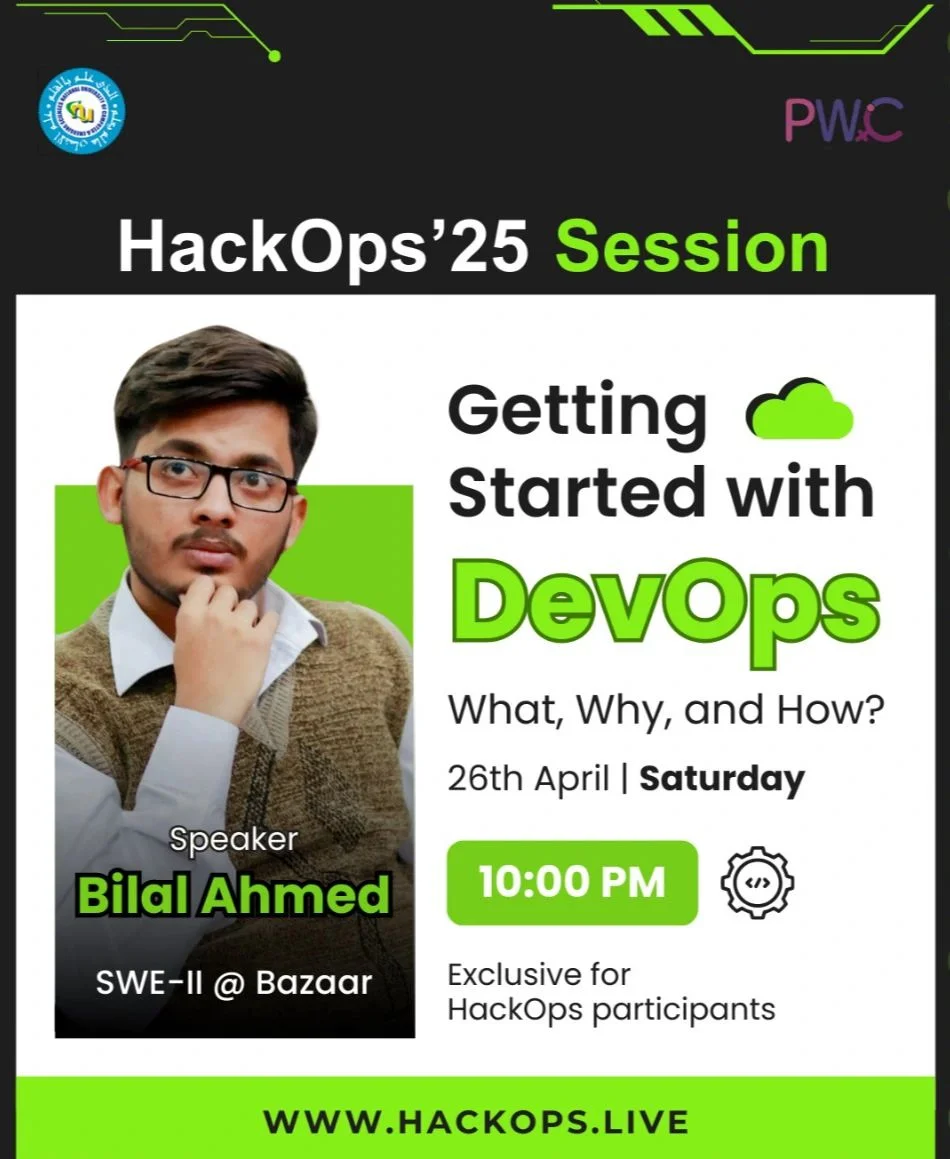 Bilal delivering a DevOps and CI/CD talk at university